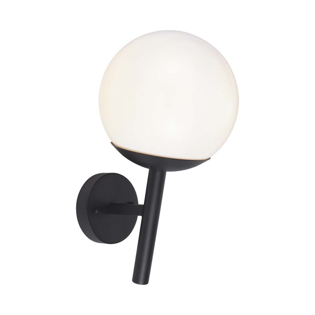 V-TAC Lampada LED da Muro con Sfera Opale e Portalampada E27 Colore Nero Opaco IP44 V-TAC Lampada LED da Muro con Sfera Opale e Portalampada E27 Colore Nero Opaco IP44